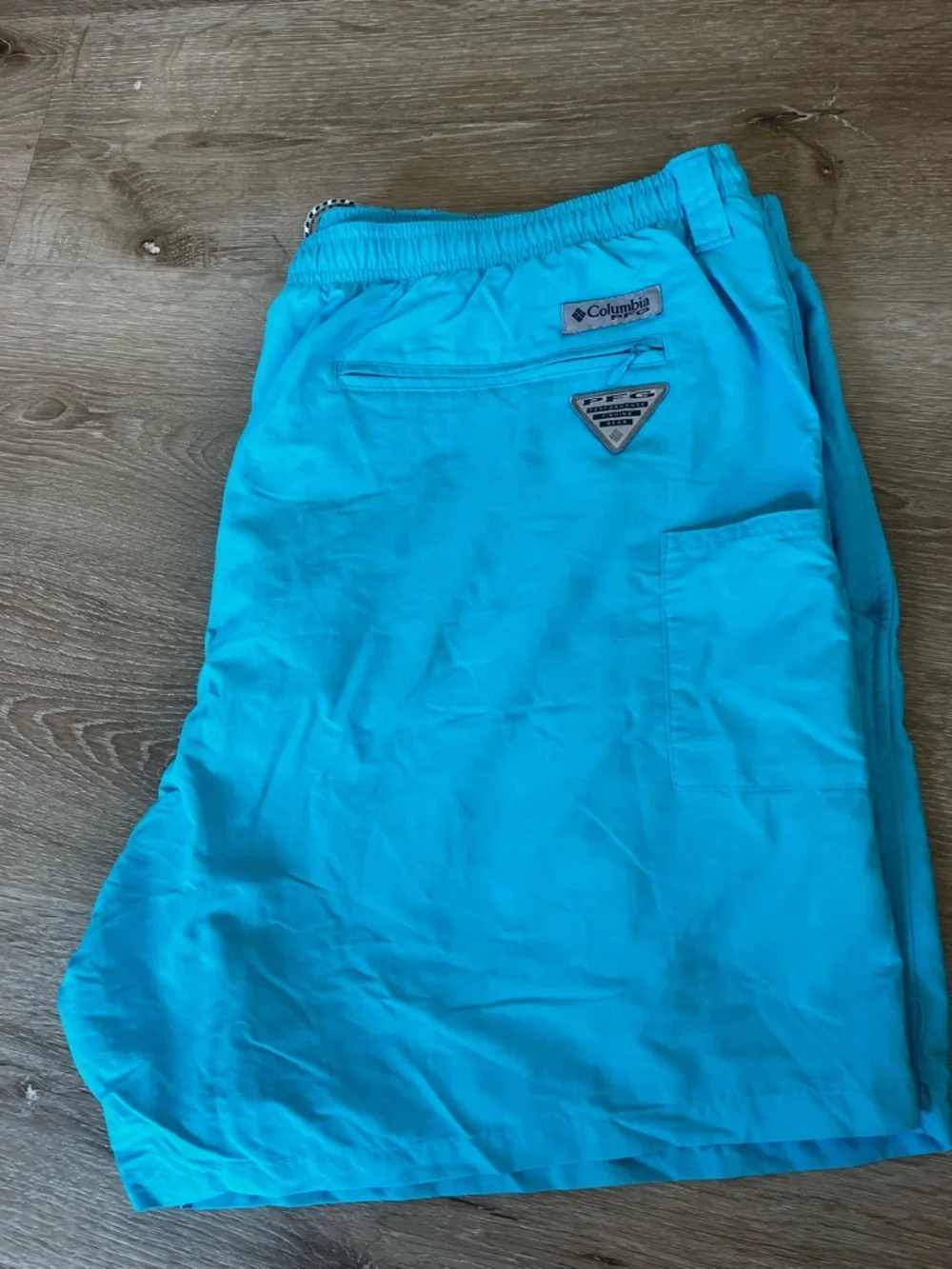 Columbia Bright Turquoise PFG Fishing Shorts